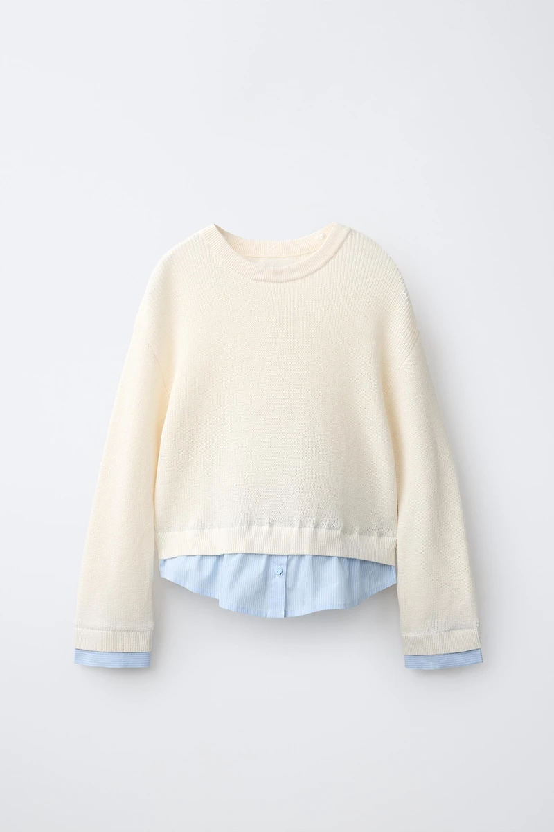 KNIT JUMPER WITH DETACHABLE COLLAR