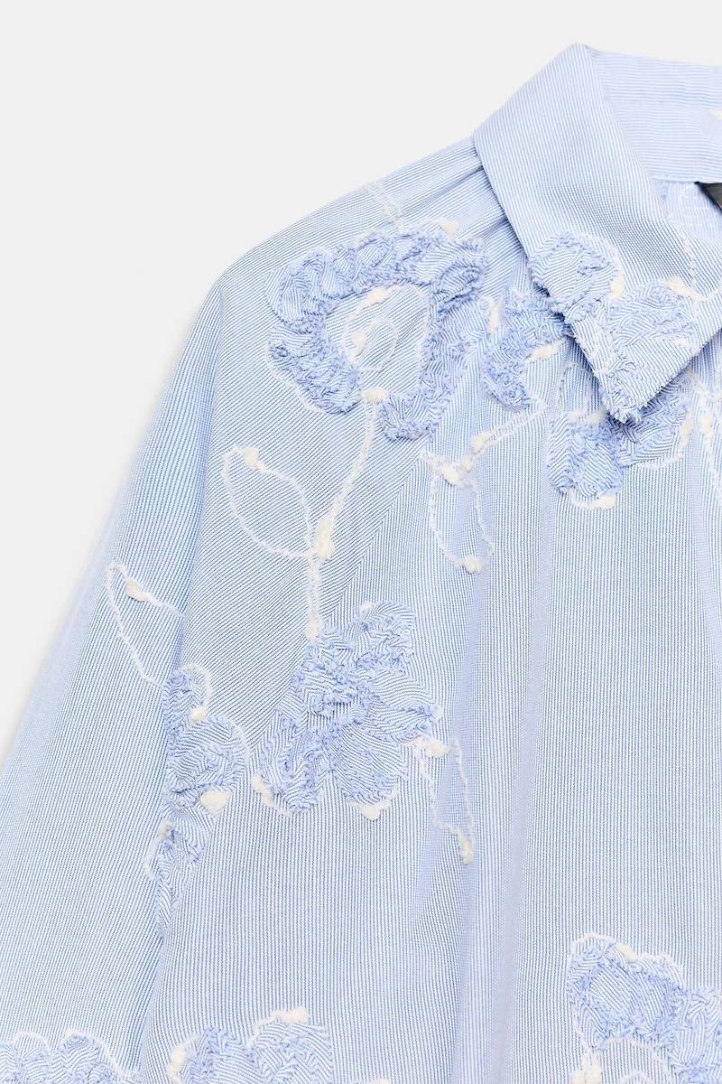 CHEMISE BRODÉE STRUCTURE FLEUR