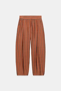 ELASTIC WAIST STRIPED PANTS