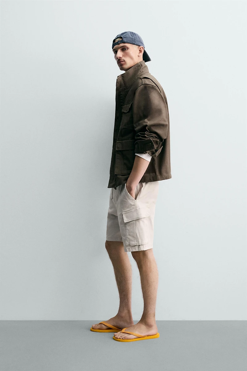 BERMUDA CARGO RELAXED FIT DÉLAVÉ