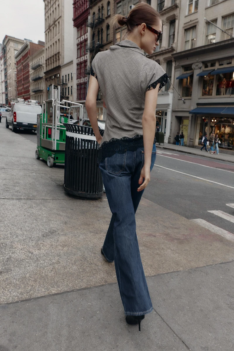 HOUNDSTOOTH LACE TOP