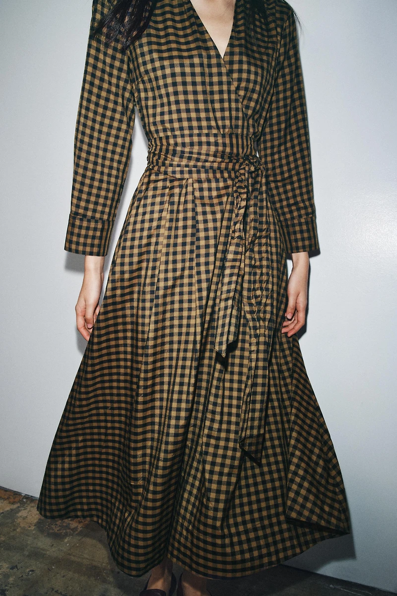 ZW COLLECTION PLAID SHIRT DRESS