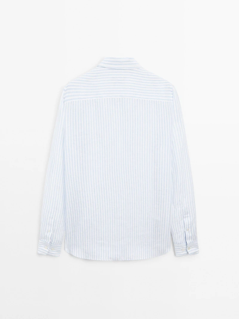 Slim fit 100% linen shirt