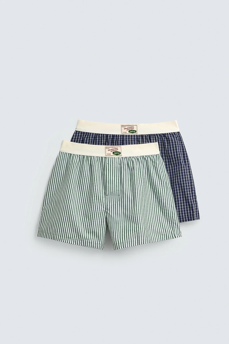 TWO-PACK OF COMBINED POPLIN BOXERS