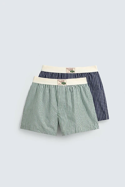 TWO-PACK OF COMBINED POPLIN BOXERS