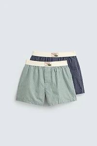 TWO-PACK OF COMBINED POPLIN BOXERS