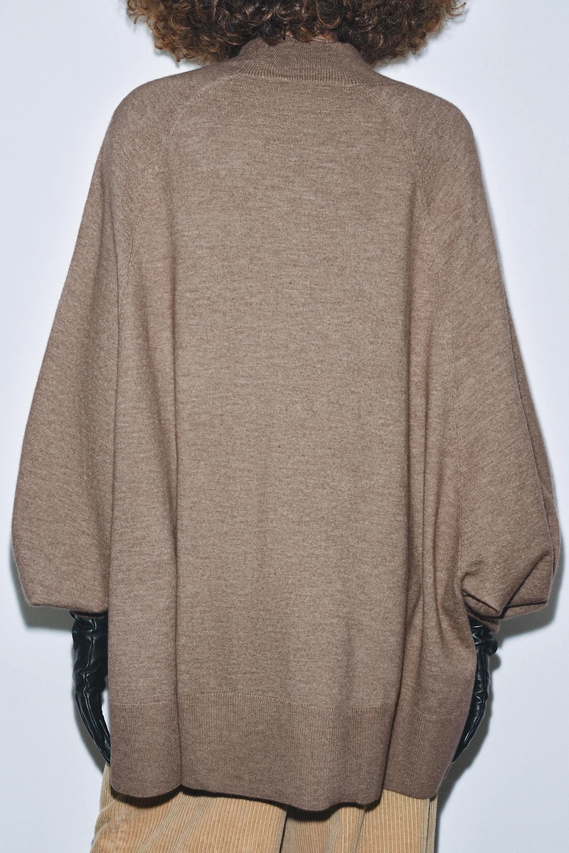 OVERSIZED MOCK NECK KNIT SWEATER