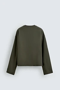 INTERLOCK CROPPED FIT SWEATSHIRT