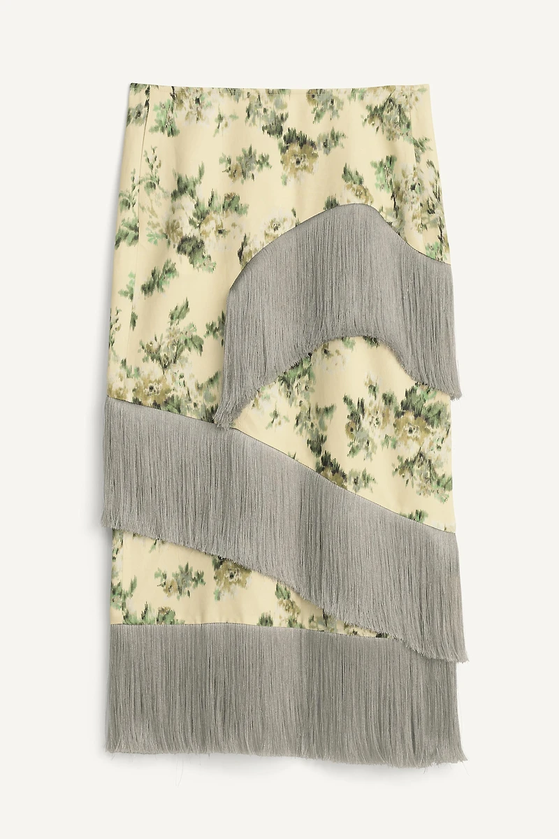 LIMITED EDITION FLORAL FRINGE SKIRT