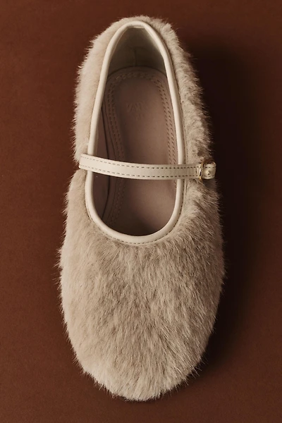 FAUX FUR BALLET FLATS