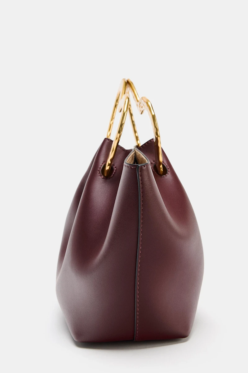 METAL-HANDLE HANDBAG