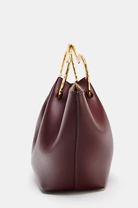 METAL-HANDLE HANDBAG