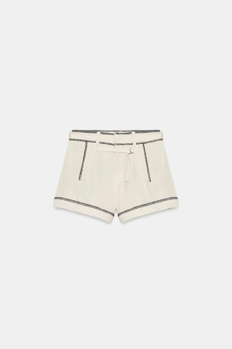 ZW COLLECTION TOPSTITCHED SHORTS