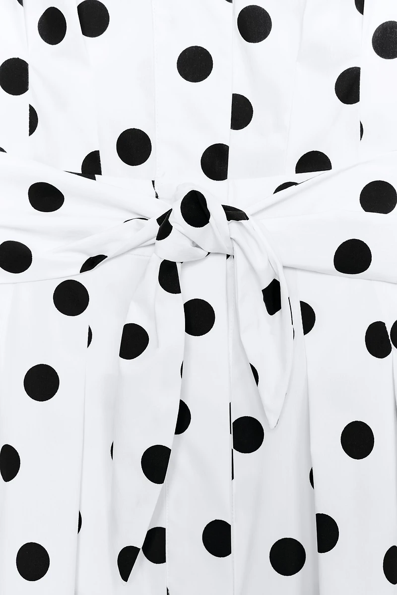 POLKA DOT POPLIN MIDI DRESS