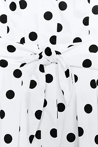 POLKA DOT POPLIN MIDI DRESS