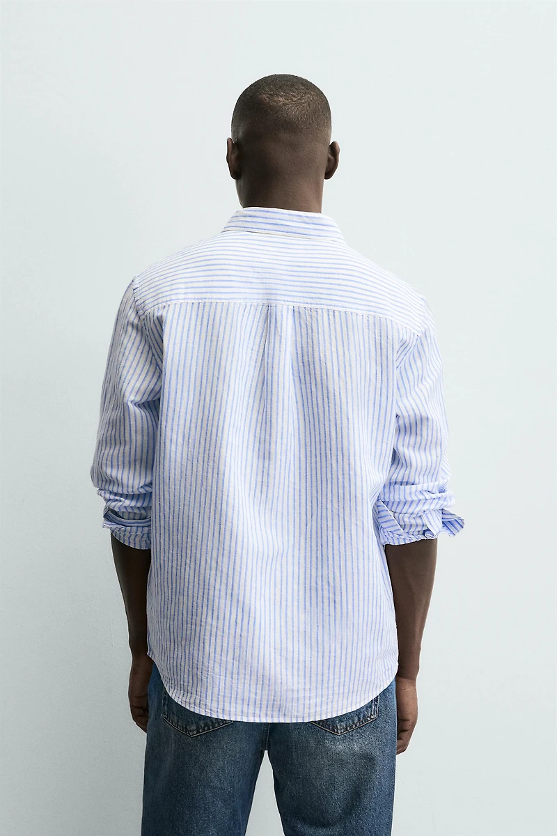 REGULAR FIT LINEN-COTTON SHIRT