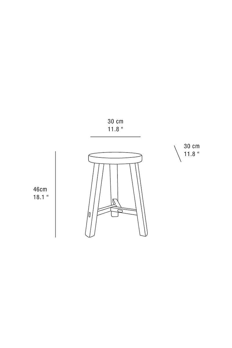 TABOURET BOIS ORME
