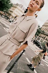 BELTED SAFARI SHIRT