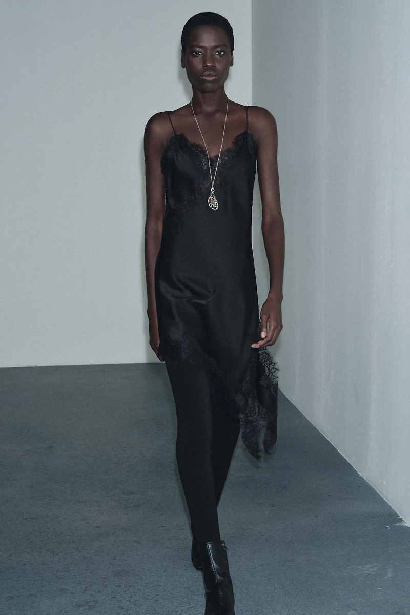 ZW COLLECTION ASYMMETRIC LACE DRESS