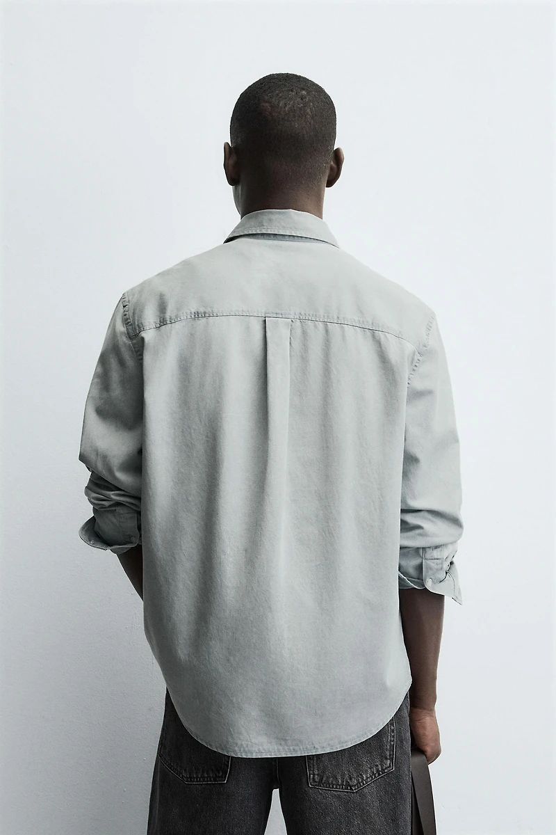 WASHED TWILL TEXTURED SHIRT