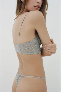 GUIPURE LACE THONG