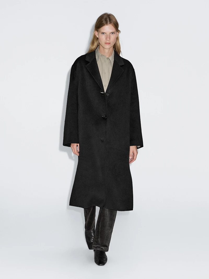 Long wool blend coat