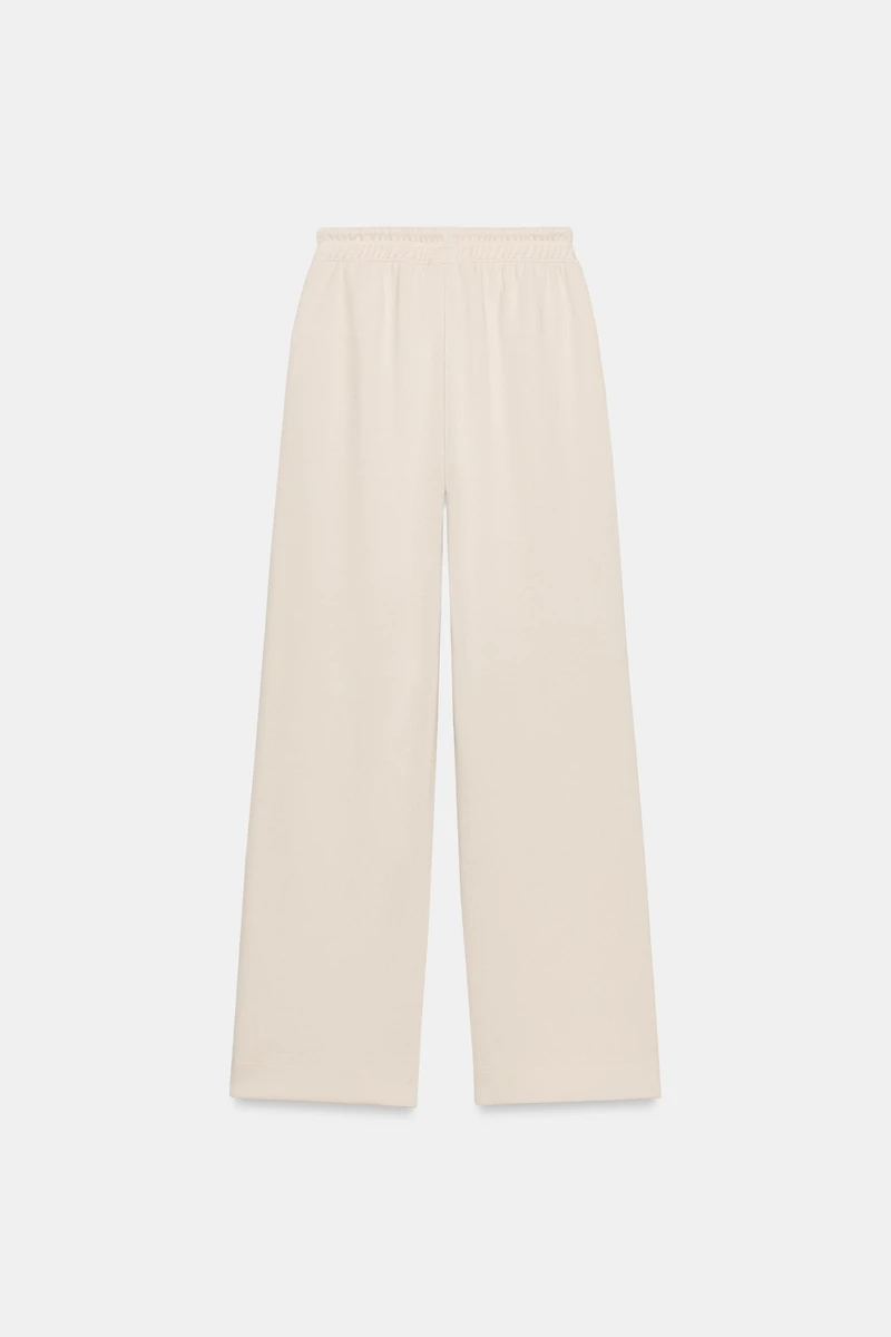 WASHED EFFECT INTERLOCK PANTS