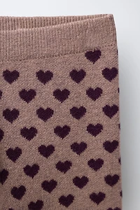 KNIT HEART LEGGINGS