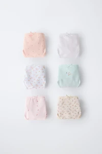 1 1/2-6 ANS/ LOT DE SIX CULOTTES À FLEURS