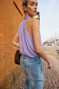 TOP HALTER BOULE À POIS