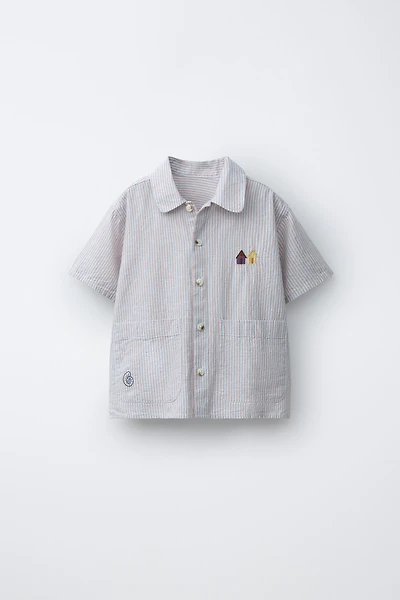 EMBROIDERED STRIPED SHIRT