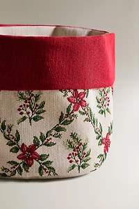 CHRISTMAS FLORAL BREAD BASKET