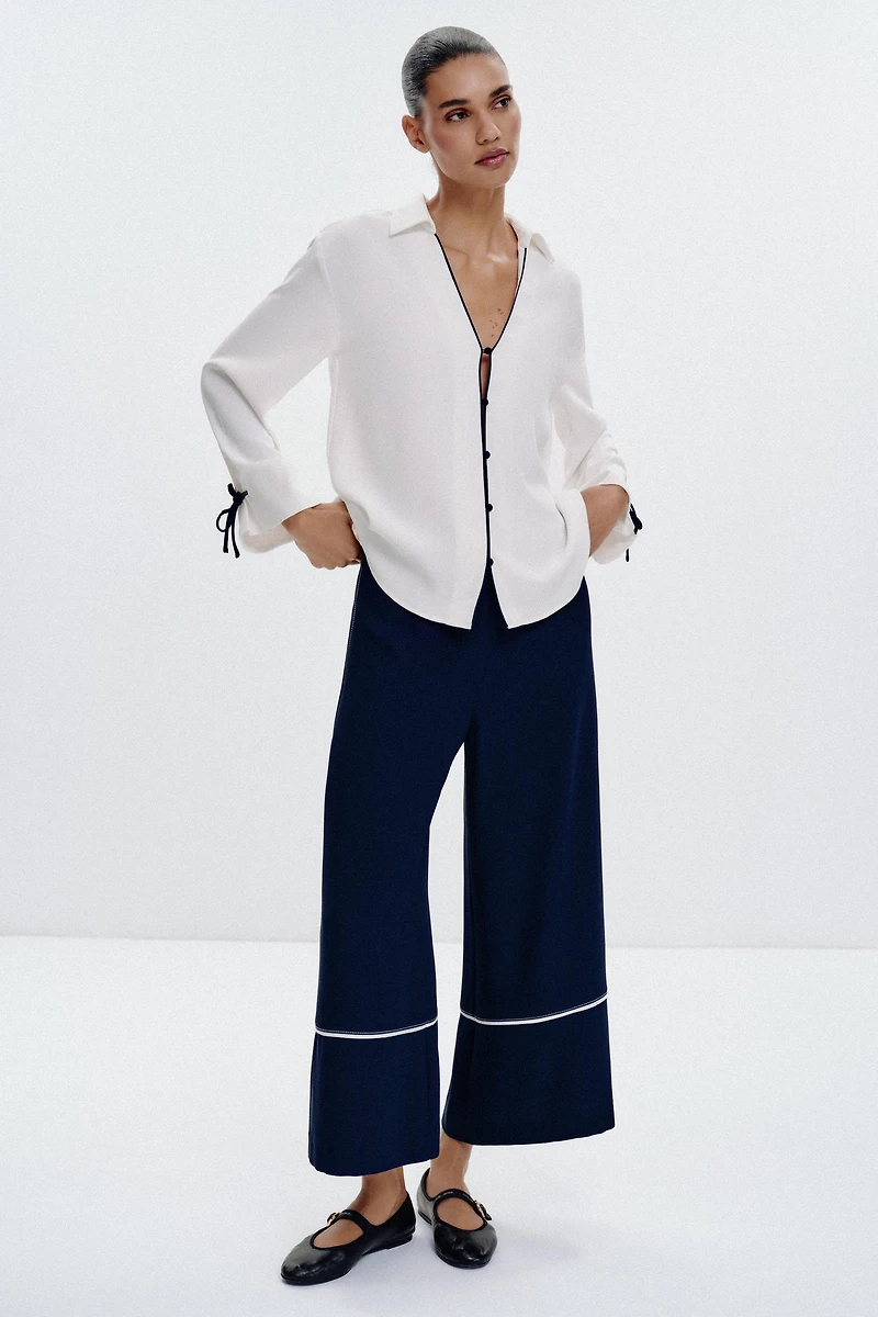 CONTRAST TRIM SHIRT