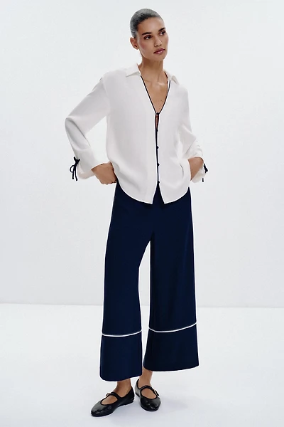 CONTRAST TRIM SHIRT