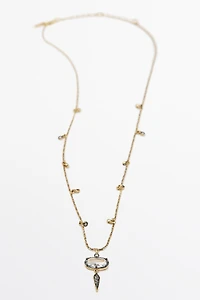 Collier pièce cristal antique