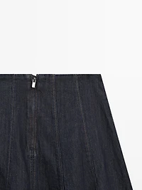 Jupe midi denim à godets