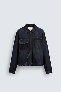 CROPPED FIT RIPPED EFFECT JACKET
