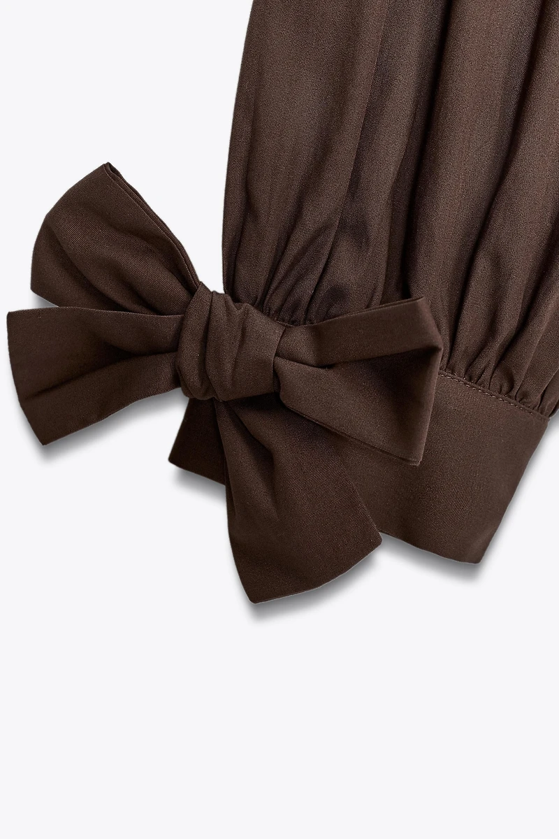 POPLIN SHIRT WITH TIES