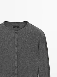 Ribbed wool blend cardigan