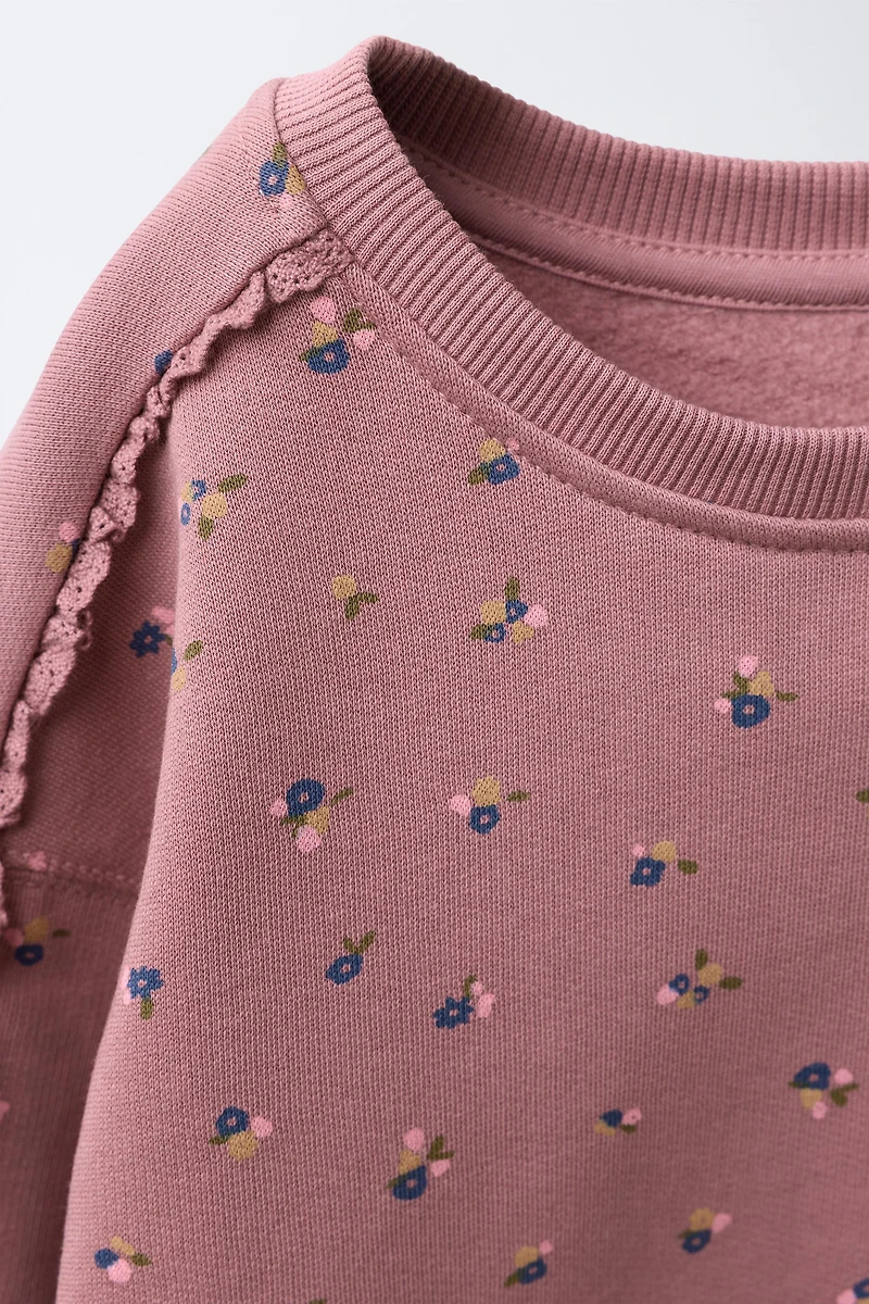 FLORAL SWEATSHIRT AND LEGGINGS SET