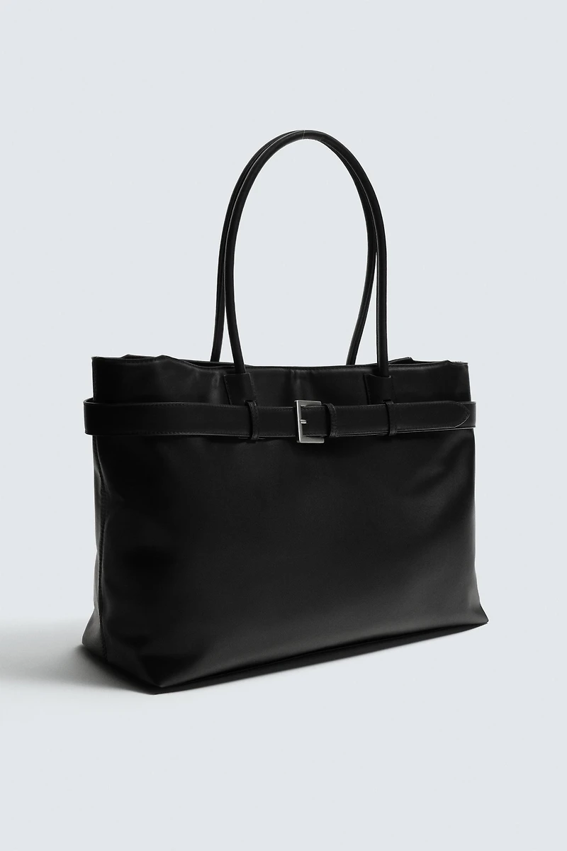 BELT DETAIL SHOPPER BAG