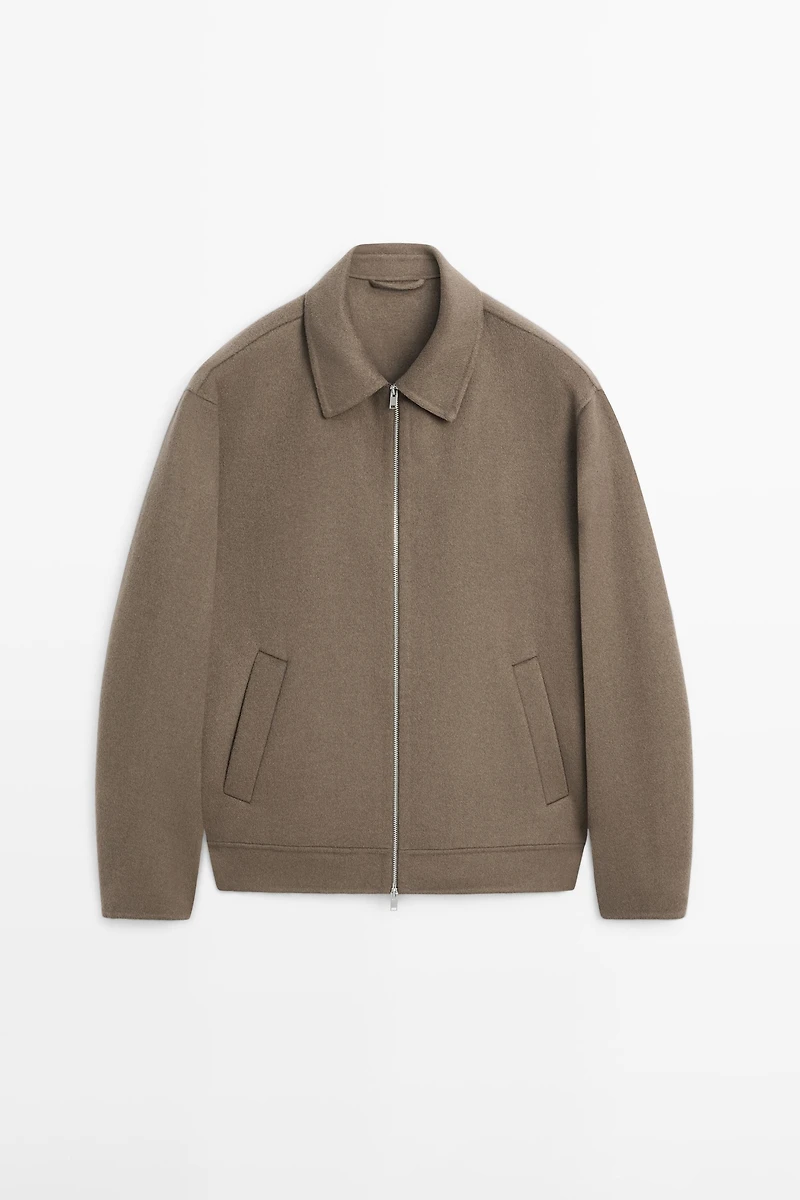 Wool blend jacket with pockets
