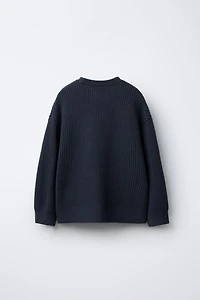 TEXT PATCH KNIT JUMPER