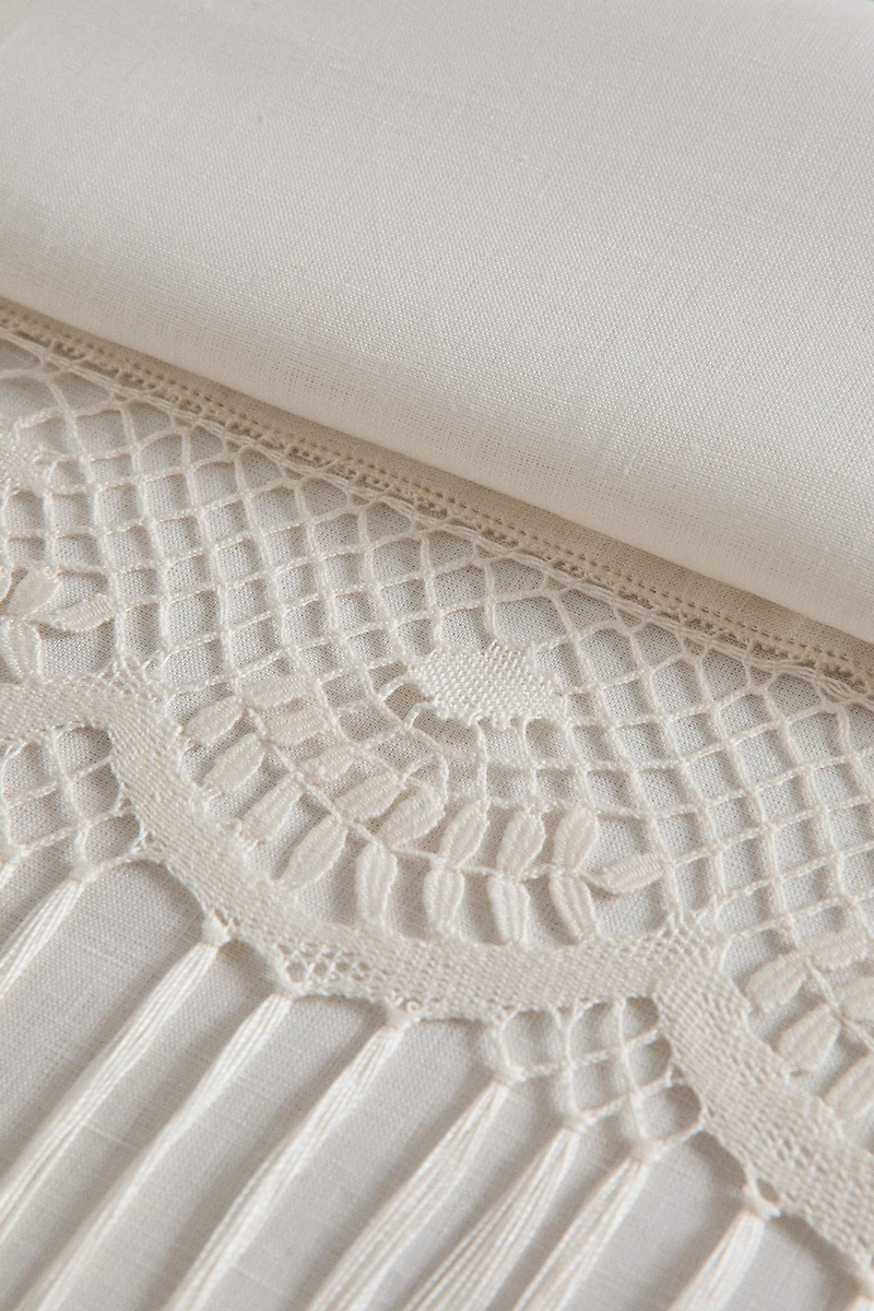 CAMARIÑAS LACE LINEN TOWEL