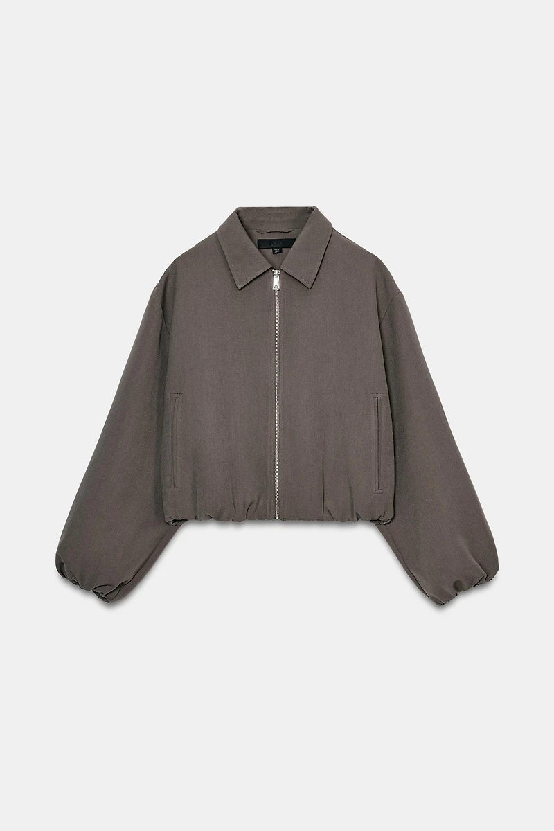 PUFF SLEEVE ZIP JACKET