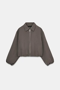 PUFF SLEEVE ZIP JACKET