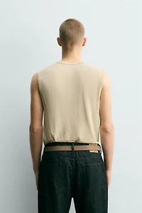 RELAXED FIT VISCOSE - LINEN TANK TOP