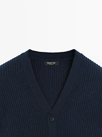 Cardigan à col en V laine mélangée