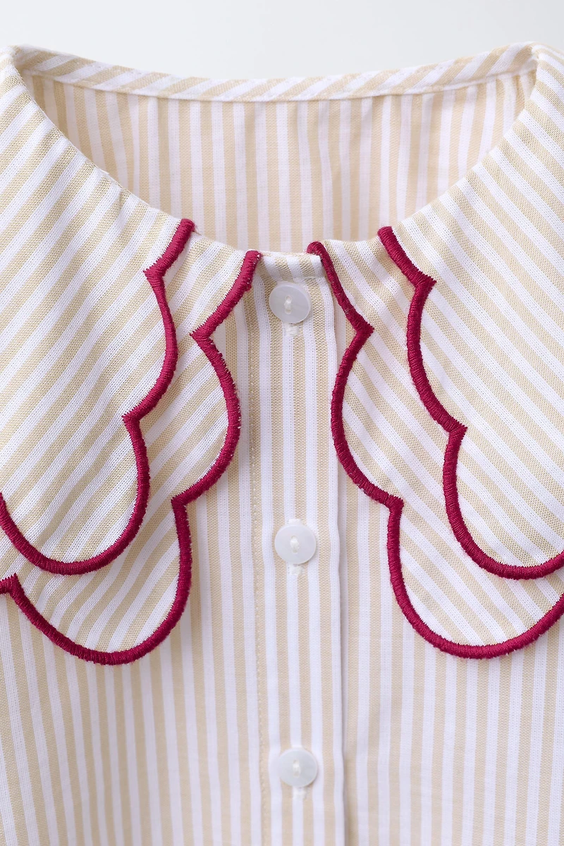 DOUBLE COLLAR STRIPED SHIRT