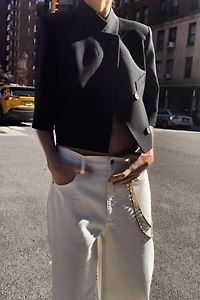 SHORT SLEEVE CROPPED BLAZER ZW COLLECTION